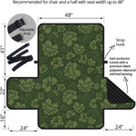 Military Green Camo Flower Pattern Print Half Sofa Protector