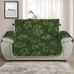 Military Green Camo Flower Pattern Print Half Sofa Protector