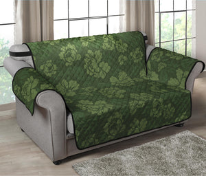 Military Green Camo Flower Pattern Print Loveseat Protector