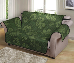 Military Green Camo Flower Pattern Print Loveseat Protector