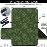 Military Green Camo Flower Pattern Print Loveseat Protector