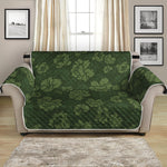 Military Green Camo Flower Pattern Print Loveseat Protector