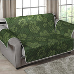 Military Green Camo Flower Pattern Print Loveseat Protector