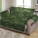 Military Green Camo Flower Pattern Print Loveseat Protector