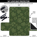 Military Green Camo Flower Pattern Print Loveseat Protector