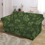 Military Green Camo Flower Pattern Print Loveseat Slipcover