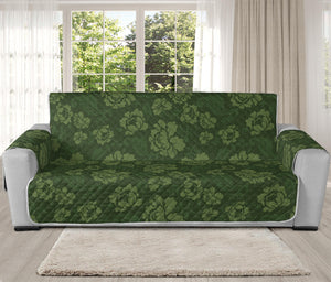 Military Green Camo Flower Pattern Print Oversized Sofa Protector