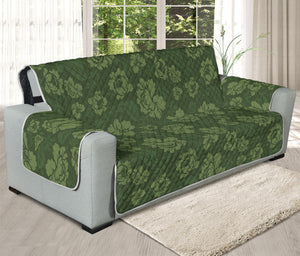 Military Green Camo Flower Pattern Print Oversized Sofa Protector