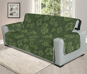 Military Green Camo Flower Pattern Print Oversized Sofa Protector