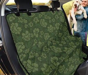 Military Green Camo Flower Pattern Print Pet Car Back Seat Cover