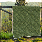 Military Green Camo Flower Pattern Print Quilt