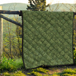 Military Green Camo Flower Pattern Print Quilt