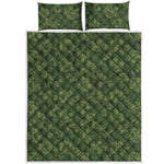 Military Green Camo Flower Pattern Print Quilt Bed Set