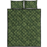 Military Green Camo Flower Pattern Print Quilt Bed Set