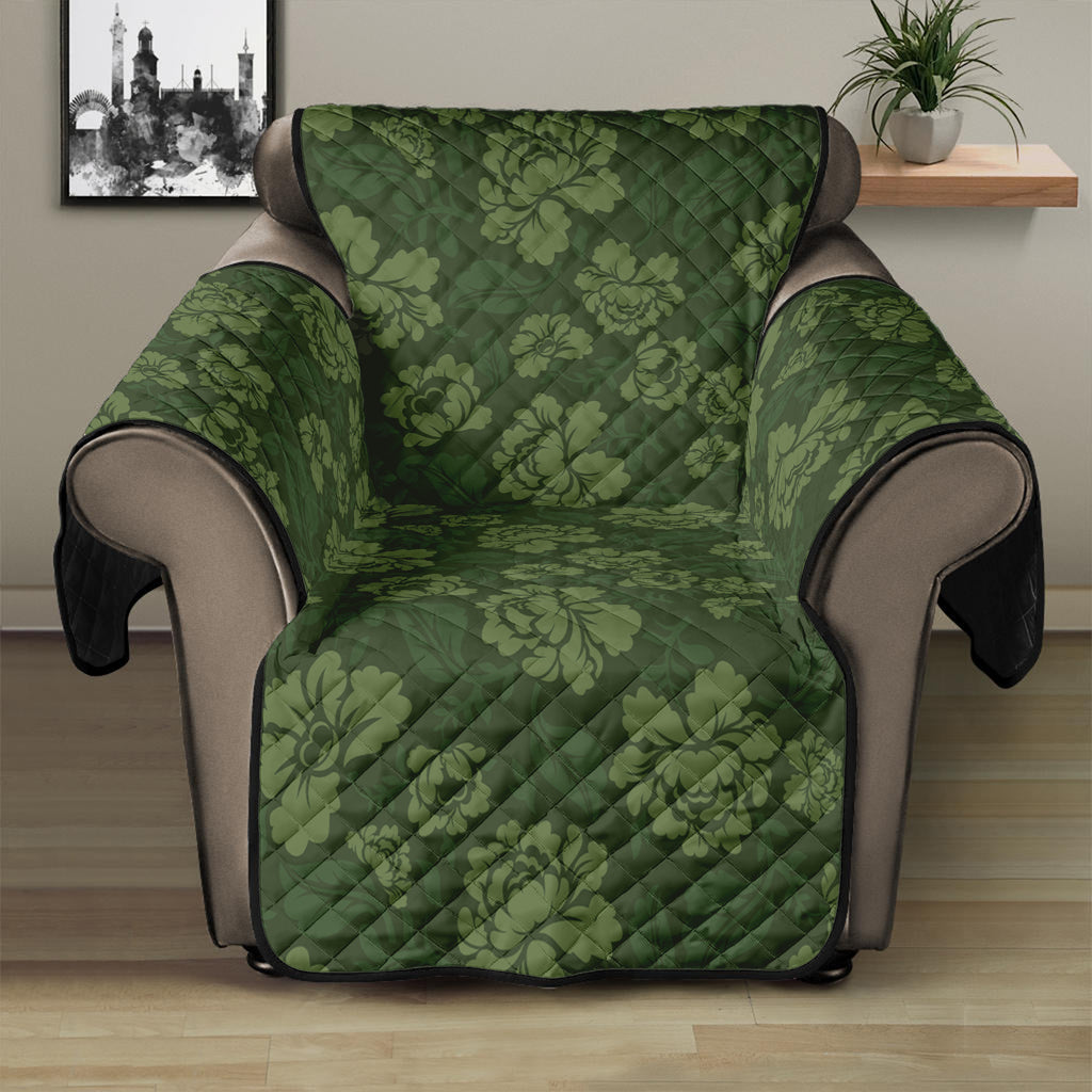 Military Green Camo Flower Pattern Print Recliner Protector