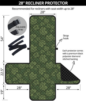 Military Green Camo Flower Pattern Print Recliner Protector