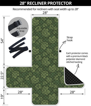 Military Green Camo Flower Pattern Print Recliner Protector