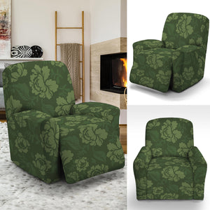 Military Green Camo Flower Pattern Print Recliner Slipcover