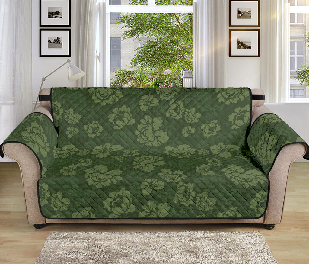 Military Green Camo Flower Pattern Print Sofa Protector