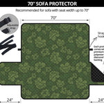 Military Green Camo Flower Pattern Print Sofa Protector