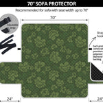 Military Green Camo Flower Pattern Print Sofa Protector