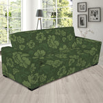 Military Green Camo Flower Pattern Print Sofa Slipcover