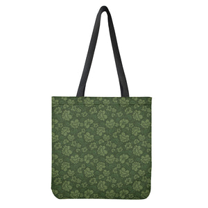 Military Green Camo Flower Pattern Print Tote Bag