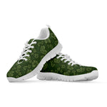 Military Green Camo Flower Pattern Print White Sneakers