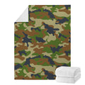 Military Green Camouflage Print Blanket