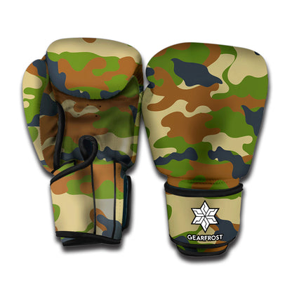 Military Green Camouflage Print Boxing Gloves