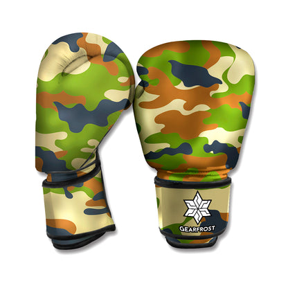 Military Green Camouflage Print Boxing Gloves