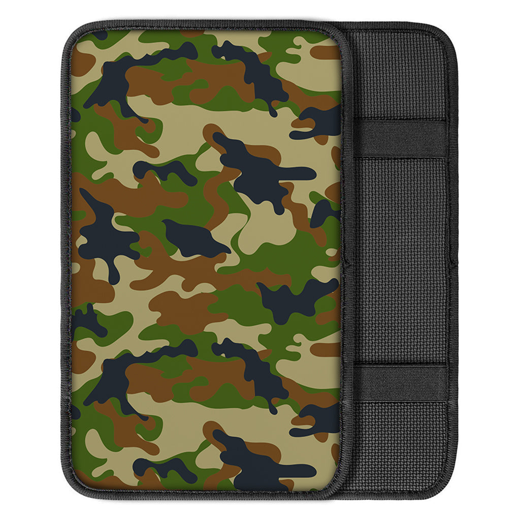 Military Green Camouflage Print Car Center Console Cover