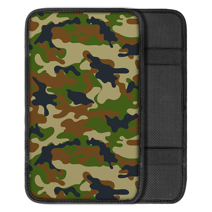 Military Green Camouflage Print Car Center Console Cover