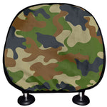 Military Green Camouflage Print Car Headrest Covers