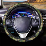 Military Green Camouflage Print Car Steering Wheel Cover