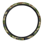 Military Green Camouflage Print Car Steering Wheel Cover