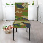 Military Green Camouflage Print Dining Chair Slipcover