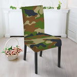 Military Green Camouflage Print Dining Chair Slipcover