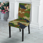 Military Green Camouflage Print Dining Chair Slipcover