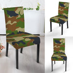Military Green Camouflage Print Dining Chair Slipcover
