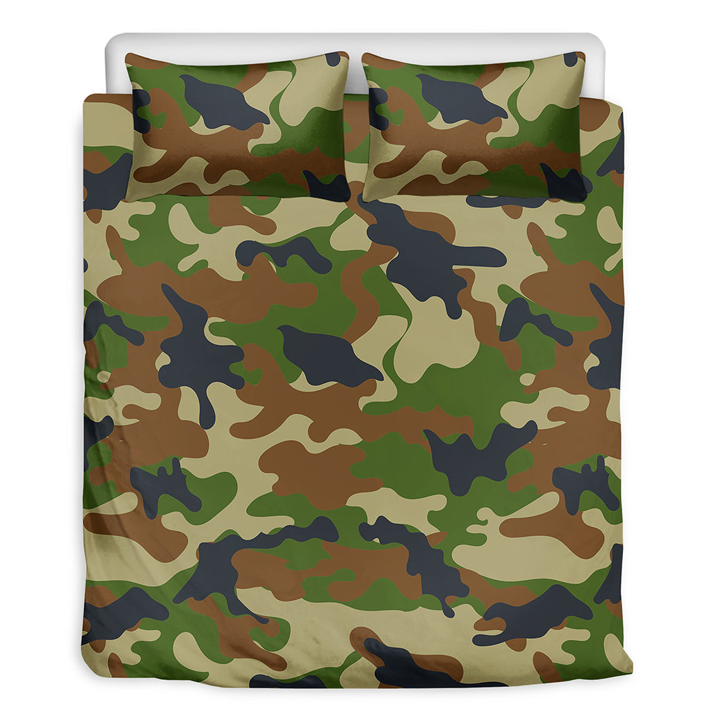 Military Green Camouflage Print Duvet Cover Bedding Set