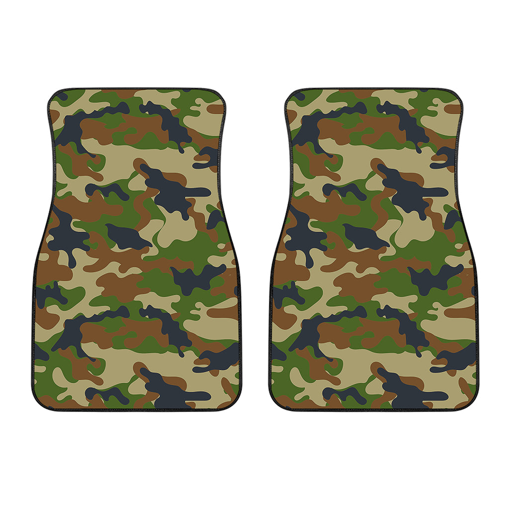 Military Green Camouflage Print Front Car Floor Mats