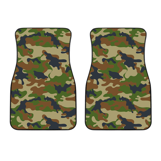 Military Green Camouflage Print Front Car Floor Mats