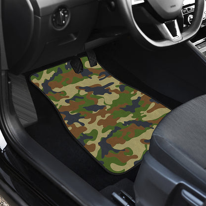 Military Green Camouflage Print Front Car Floor Mats