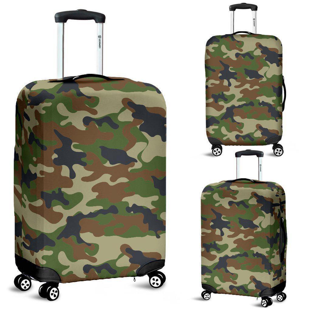 Military Green Camouflage Print Luggage Cover GearFrost
