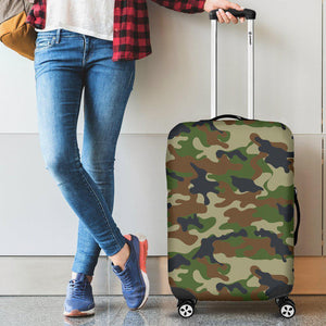 Military Green Camouflage Print Luggage Cover GearFrost