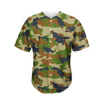 Military Green Camouflage Print Men's Baseball Jersey