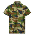 Military Green Camouflage Print Men's Short Sleeve Shirt