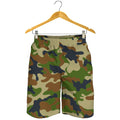 Military Green Camouflage Print Men's Shorts