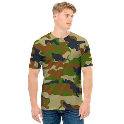 Military Green Camouflage Print Men's T-Shirt